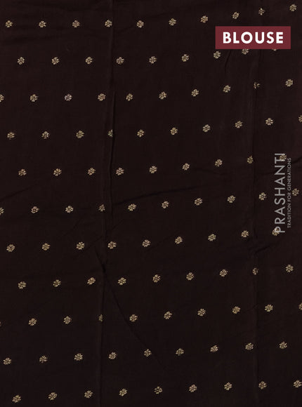 Art kota silk saree coffee brown with silver & zari woven buttas and zari woven butta border