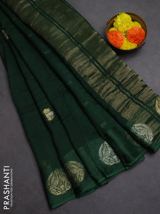 Art kota silk saree green with silver & zari woven buttas and zari woven butta border