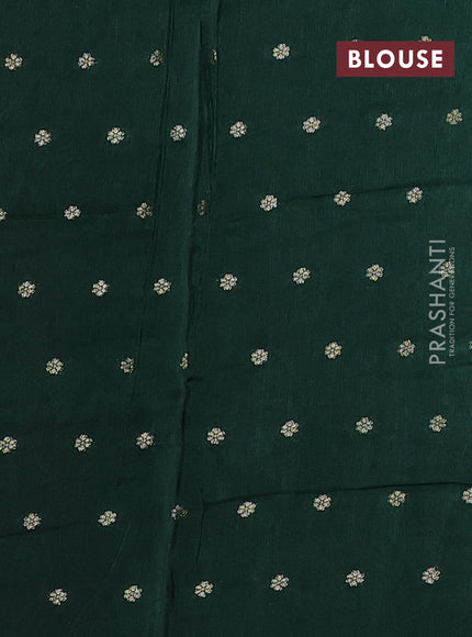 Art kota silk saree green with silver & zari woven buttas and zari woven butta border