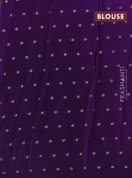 Art kota silk saree violet with silver & zari woven buttas and zari woven butta border