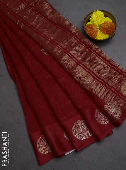 Art kota silk saree red with silver & zari woven buttas and zari woven butta border