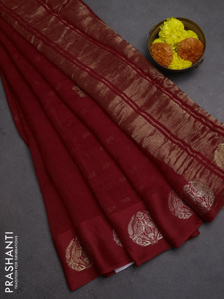 Art kota silk saree red with silver & zari woven buttas and zari woven butta border