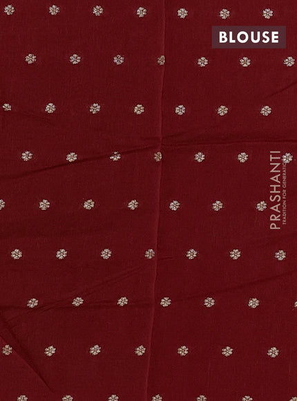Art kota silk saree red with silver & zari woven buttas and zari woven butta border