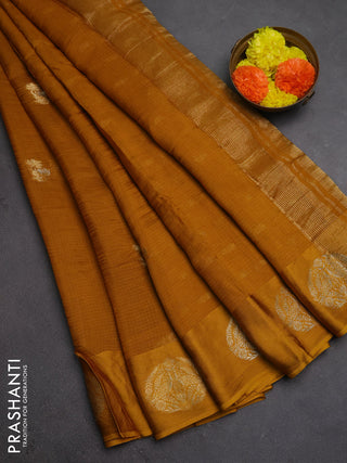 Art kota silk saree mustard yellow with silver & zari woven buttas and zari woven butta border