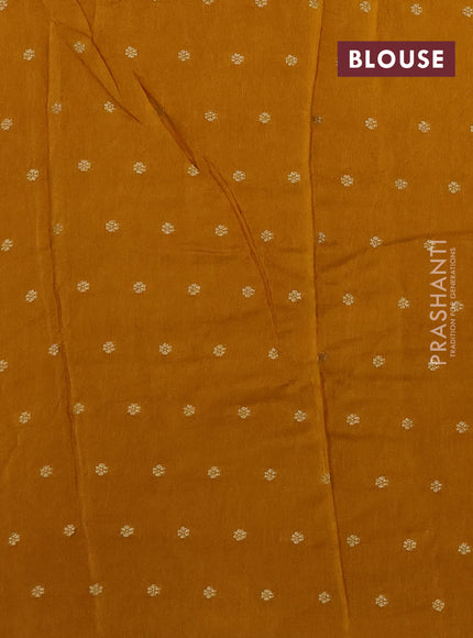 Art kota silk saree mustard yellow with silver & zari woven buttas and zari woven butta border