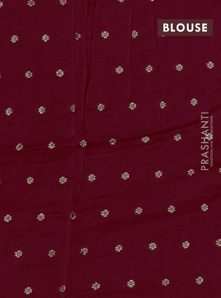 Art kota silk saree dark pink with silver & zari woven buttas and zari woven butta border