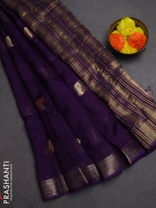 Art kota silk saree violet with thread & zari woven buttas and zari woven border
