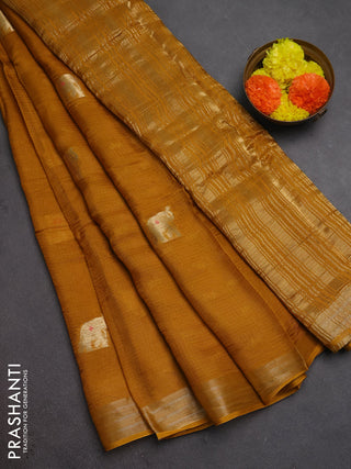 Art kota silk saree mustard yellow with thread & zari woven buttas and zari woven border
