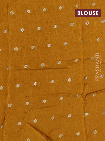 Art kota silk saree mustard yellow with thread & zari woven buttas and zari woven border