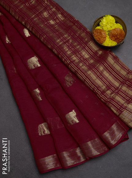 Art kota silk saree pink with thread & zari woven buttas and zari woven border