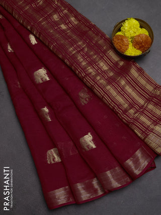Art kota silk saree pink with thread & zari woven buttas and zari woven border