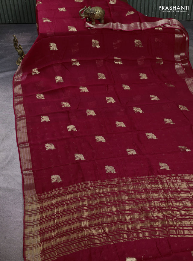 Art kota silk saree pink with thread & zari woven buttas and zari woven border