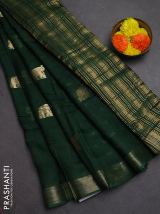 Art kota silk saree green with thread & zari woven buttas and zari woven border