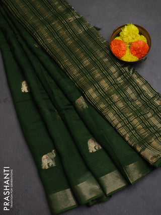 Art kota silk saree green with thread & zari woven buttas and zari woven border