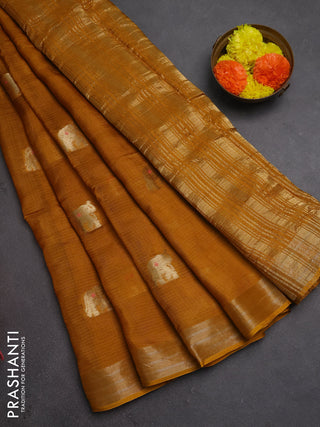 Art kota silk saree mustard yellow with thread & zari woven buttas and zari woven border
