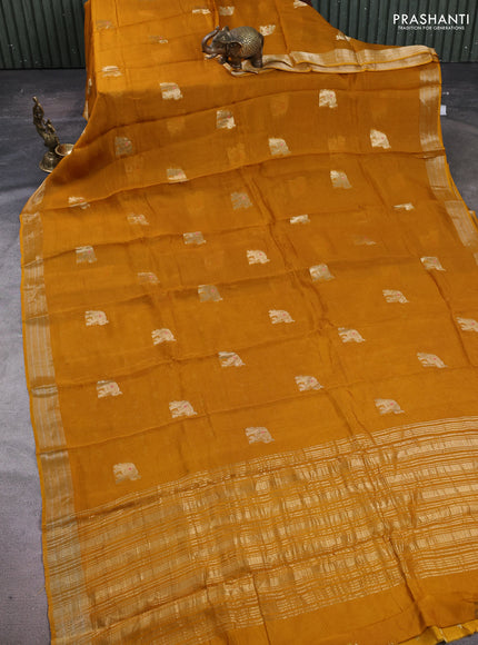 Art kota silk saree mustard yellow with thread & zari woven buttas and zari woven border