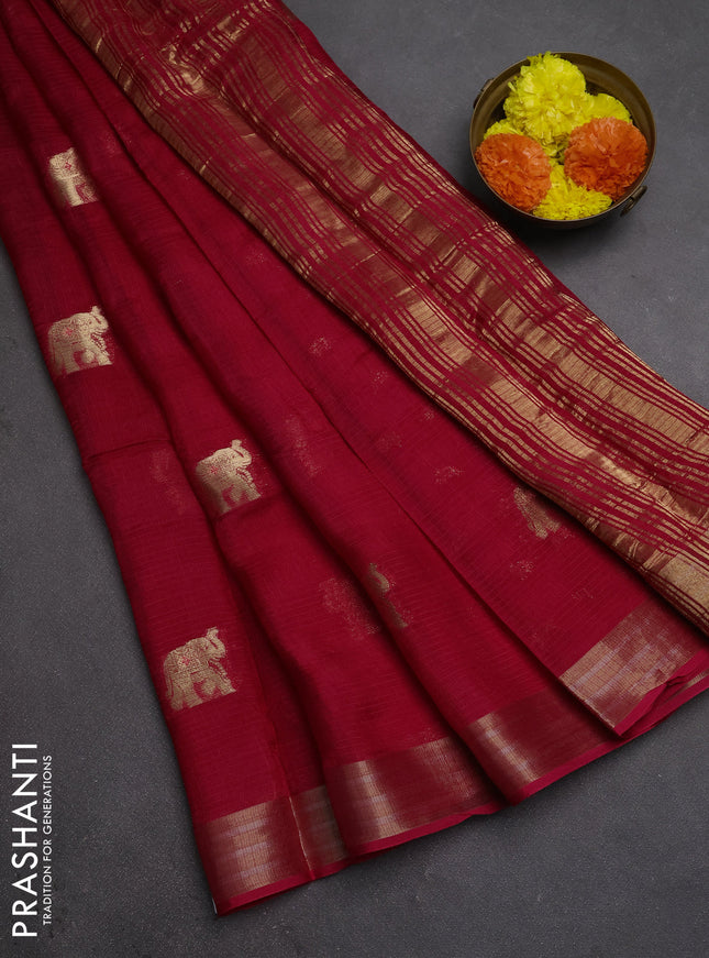 Art kota silk saree pink with thread & zari woven buttas and zari woven border
