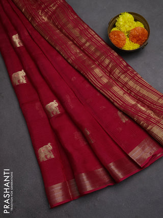 Art kota silk saree pink with thread & zari woven buttas and zari woven border