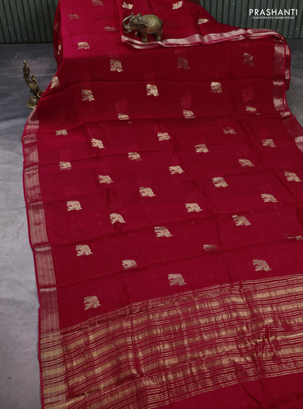 Art kota silk saree pink with thread & zari woven buttas and zari woven border