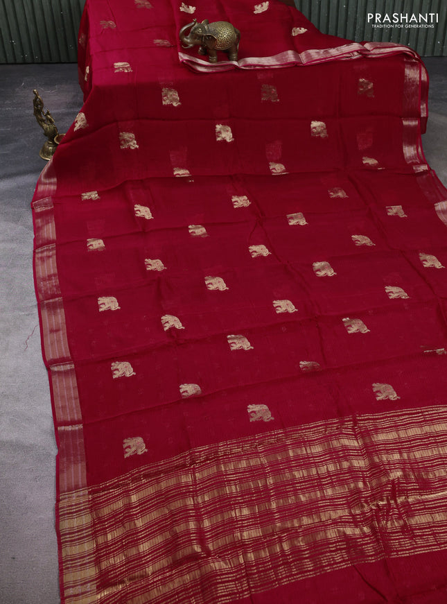 Art kota silk saree pink with thread & zari woven buttas and zari woven border