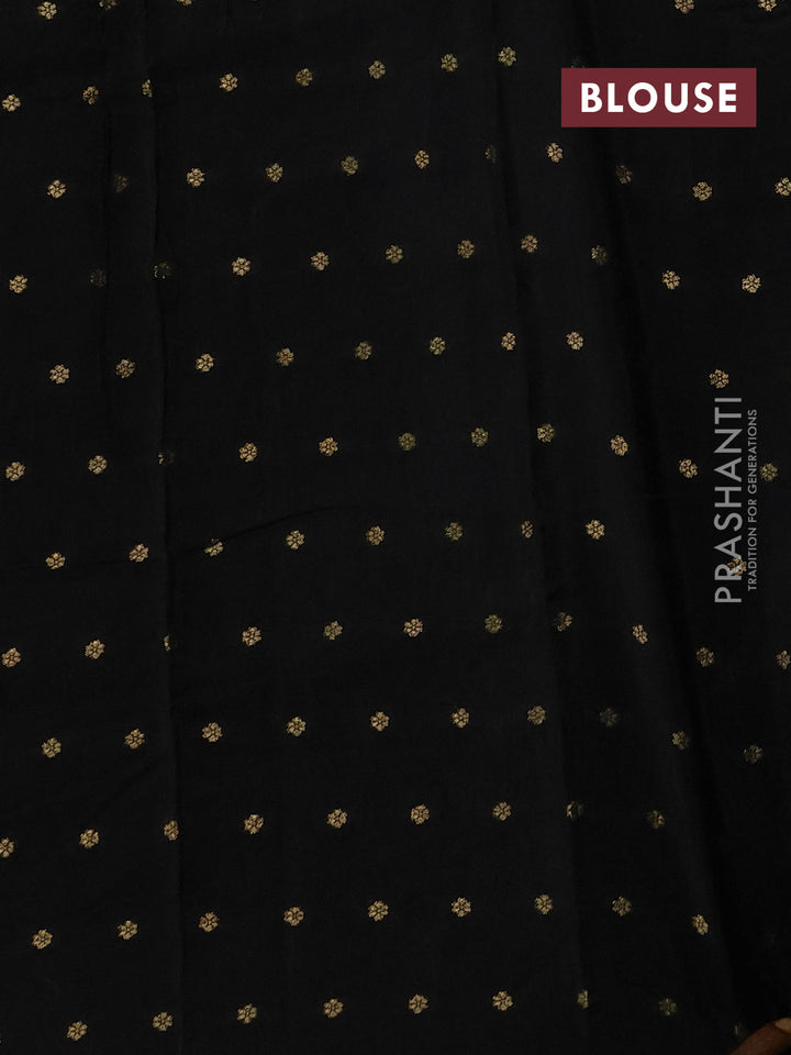 Art kota silk saree black with thread & zari woven buttas and zari woven border