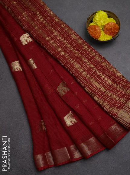 Art kota silk saree red with thread & zari woven buttas and zari woven border