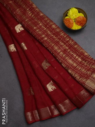 Art kota silk saree red with thread & zari woven buttas and zari woven border