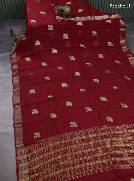 Art kota silk saree red with thread & zari woven buttas and zari woven border