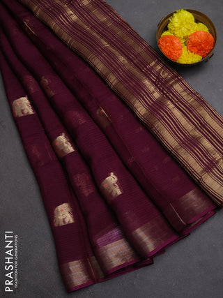 Art kota silk saree deep purple with thread & zari woven buttas and zari woven border