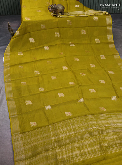 Art kota silk saree light green with thread & zari woven buttas and zari woven border