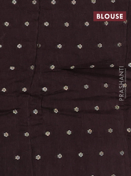 Art kota silk saree coffee brown with thread & zari woven buttas and zari woven border