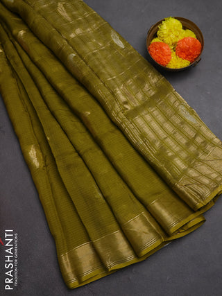 Art kota silk saree light green with thread & zari woven buttas and zari woven border