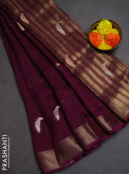 Art kota silk saree purple with thread & zari woven buttas and zari woven border