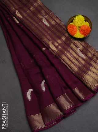 Art kota silk saree purple with thread & zari woven buttas and zari woven border