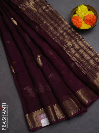 Art kota silk saree deep purple with thread & zari woven buttas and zari woven border