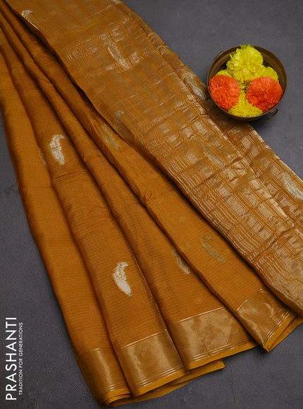 Art kota silk saree mustard yellow with thread & zari woven buttas and zari woven border
