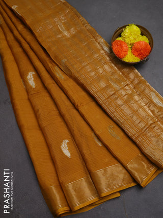 Art kota silk saree mustard yellow with thread & zari woven buttas and zari woven border