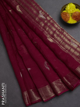 Art kota silk saree pink with thread & zari woven buttas and zari woven border