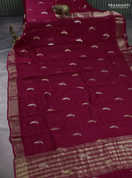 Art kota silk saree pink with thread & zari woven buttas and zari woven border