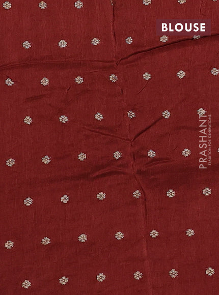 Art kota silk saree rust shade with thread & zari woven buttas and zari woven border