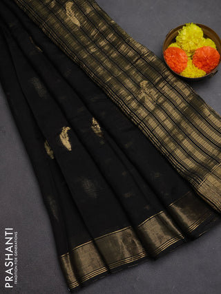 Art kota silk saree black with thread & zari woven buttas and zari woven border