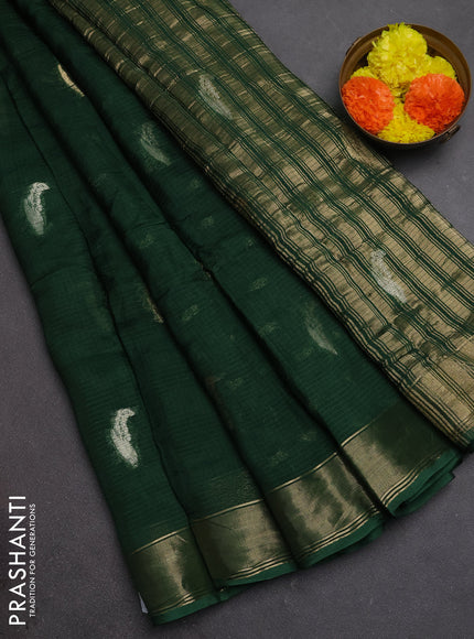 Art kota silk saree green with thread & zari woven buttas and zari woven border