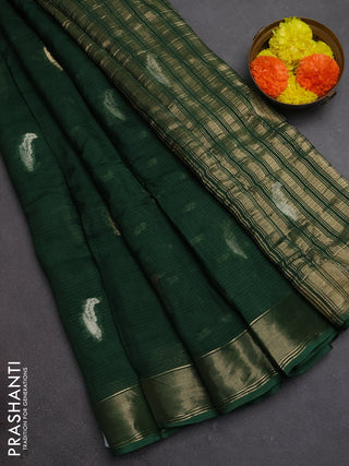 Art kota silk saree green with thread & zari woven buttas and zari woven border