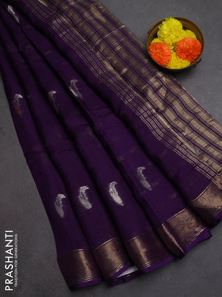 Art kota silk saree violet with thread & zari woven buttas and zari woven border