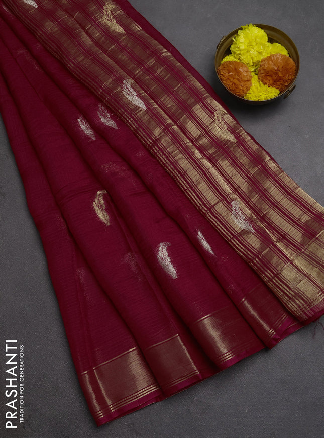 Art kota silk saree pink with thread & zari woven buttas and zari woven border