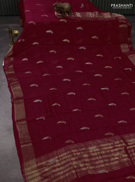Art kota silk saree pink with thread & zari woven buttas and zari woven border
