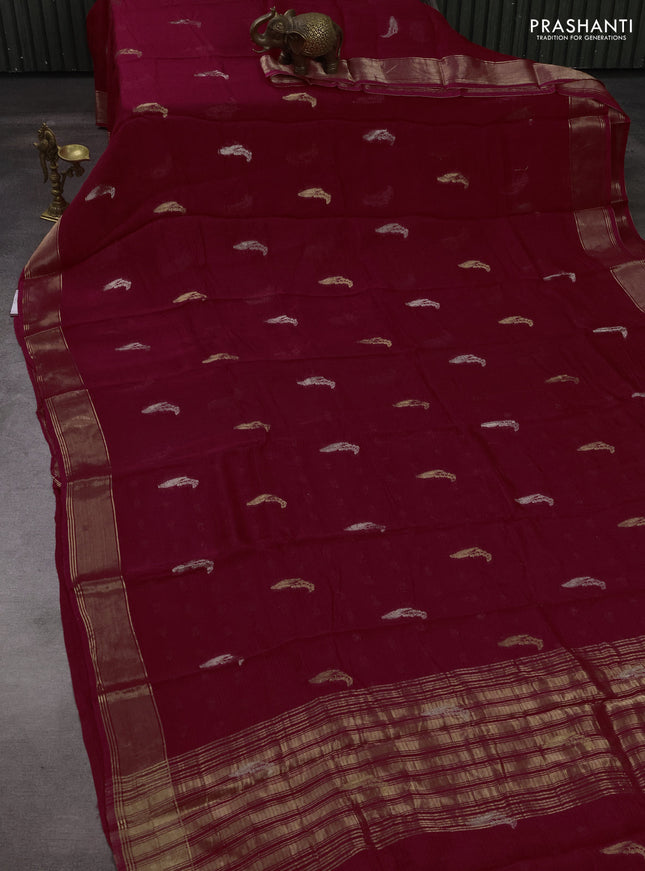 Art kota silk saree pink with thread & zari woven buttas and zari woven border
