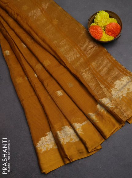 Art kota silk saree mustard yellow with allover thread & zari woven buttas and zari woven border