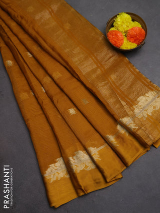 Art kota silk saree mustard yellow with allover thread & zari woven buttas and zari woven border