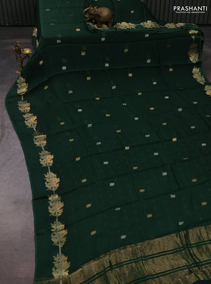 Art kota silk saree green with allover thread & zari woven buttas and zari woven border